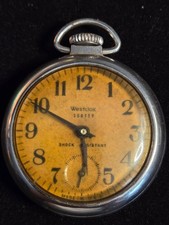 VINTAGE WESTCLOX SCOTTY SHOCK PROOF POCKET WATCH RUNS