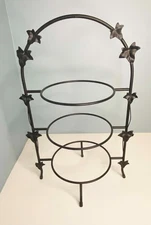 Lovely Vintage 3-Tiered Serving Stand with Ivy Trim