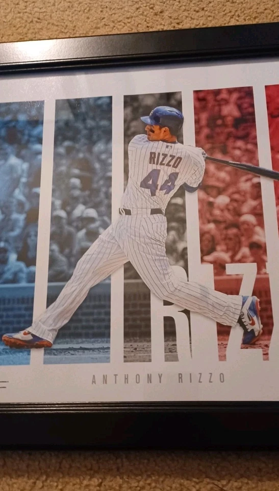 Anthony Rizzo Chicago Cubs 2016 imagen enmarcada negra jugador de béisbol Yankees  Foto 2 de 4
