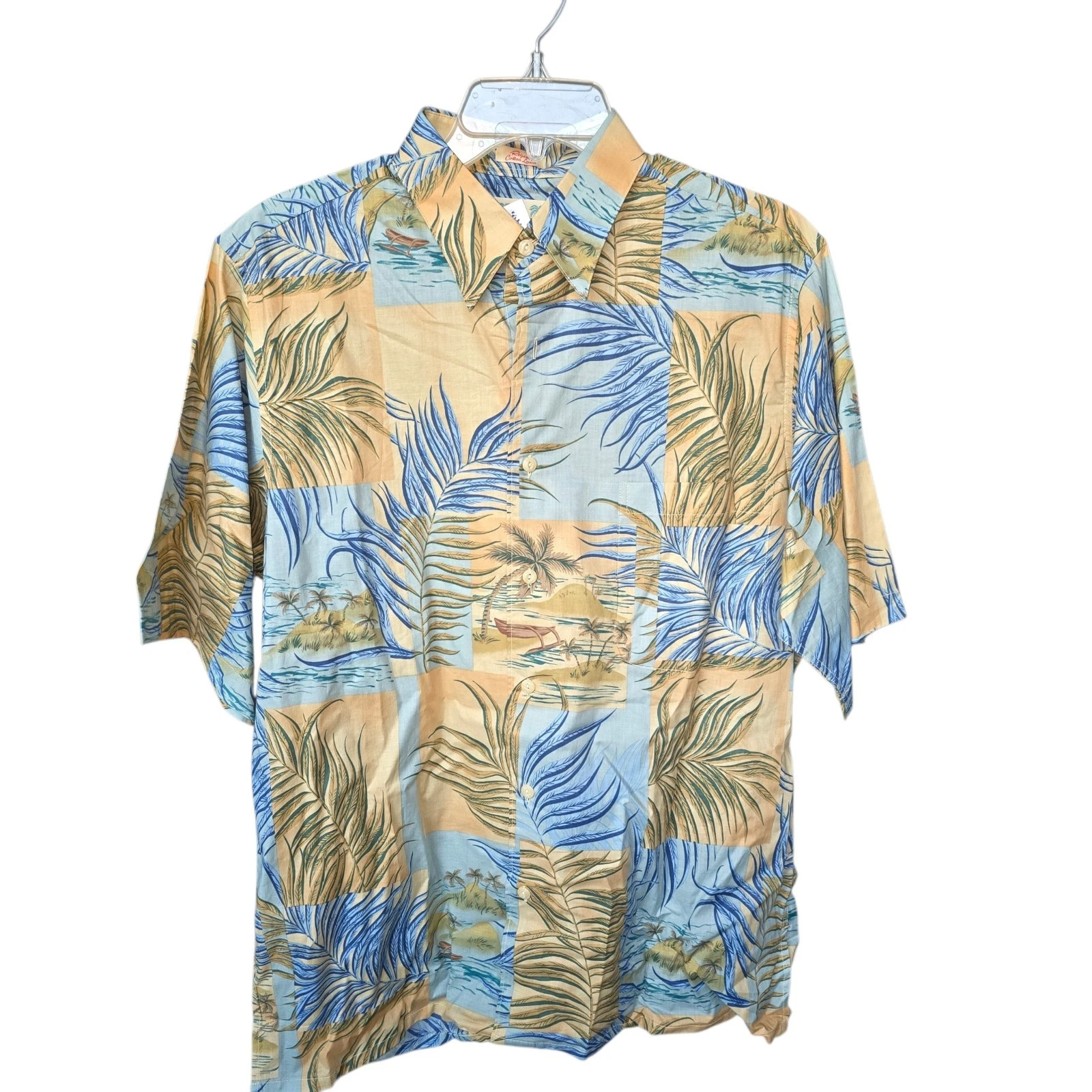 Reyn Spooner Fern Story Tropical Fern Boat Mens Medium Hawaiian Shirt NEW