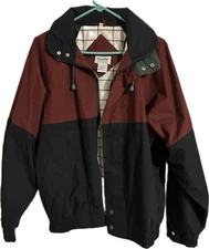 VTG 80s 90s - Winner Mate Full Zip Golf Bomber Jacket Hood Men S - Black Brown