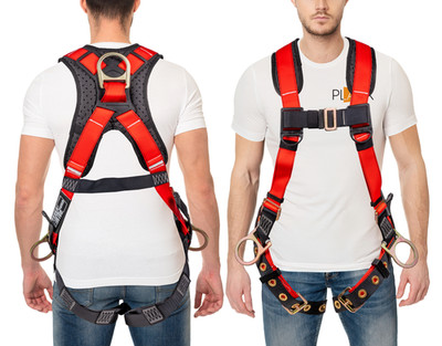 Hammerhead 5pt Safety Harness Red SRL Back Plate D-Rings ANSI Z359.11