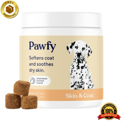 Pawfy Skin & Coat with Salmon Oil   Allergy & Itch (30 Chews) FREE SHIPPING