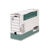 Image of Fellowes Bankers Box Transfer File 120mm Foolscap Green (Pack of 10) 1179201