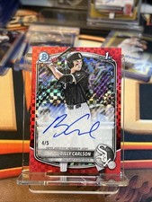Billy Carlson 2025 Bowman Draft 1st Red X-fractor On Card Auto /5 CPA-BC 🔥🔥🔥
