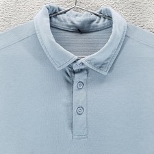 Lululemon Shirt Mens M Blue Evolution Short Sleeve Polo Slim Wicking Golf