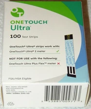 100 ONETOUCH ULTRA DIABETIC TEST STRIPS EXP 12/31/2026 SEALED BOX FREE SHIPPING