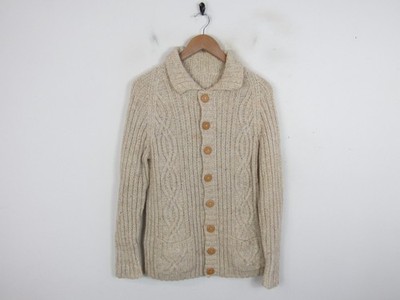 Vintage Damen Handstrick 80er 90er Fischer Button Down Strickjacke Pullover M