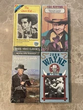 VHS Western Movie Lot 4 Cisco Kid Hopalong Cassidy John Wayne Blue Steel Ritter
