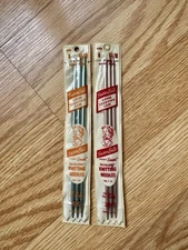 Vtg Susan Bates 7” Silvalume Knitting Needles Double Point Sizes 6 & 8 **READ**