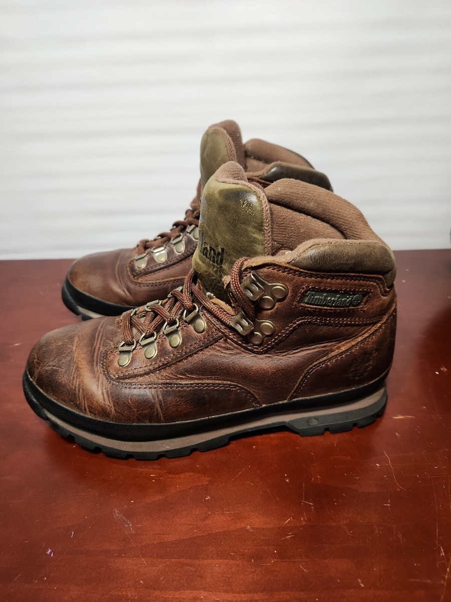 Timberland Ankle Boots Womens M Euro Hiker Brown Leather