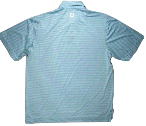 FJ FootJoy Mens Polo Shirt Golf L Blue Striped Performance PGA Sport Casual EUC  - Picture 3 of 7
