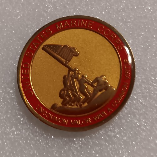 VTG 1ST MARINE DIVISION 7TH MARINES - CHALLENGE COIN IWO JIMA MONUMENT Enamel - Picture 4 of 6
