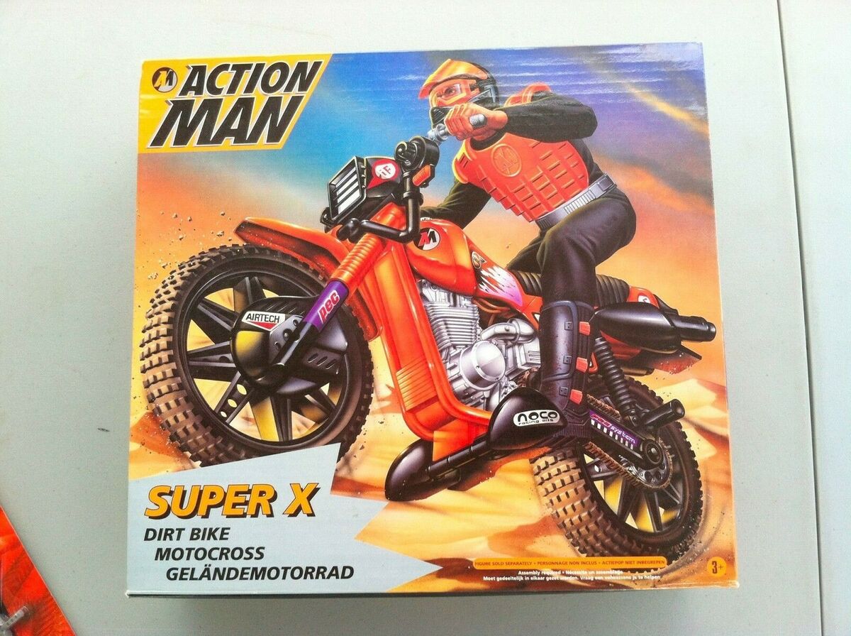 ACTION MAN (NIB) SUPER X dirt bike BIKER gear(SOLD ACTION MAN (NIB) SUPER X dirt bike BIKER gear(SOLD