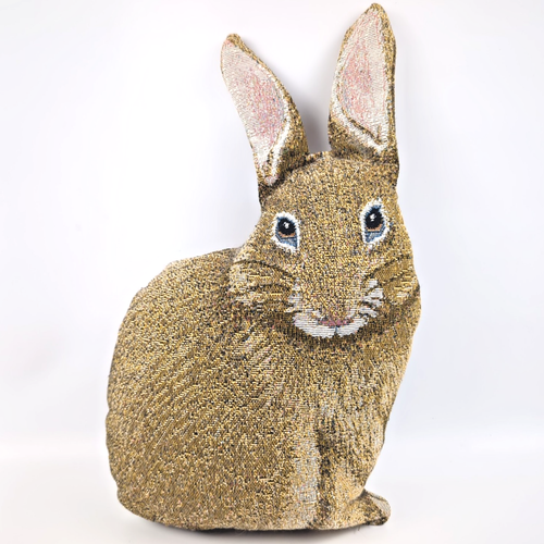 Tapestry Rabbit Bunny Hare Pillow 15x9 Cotton Blend Decorative Throw Home Decor