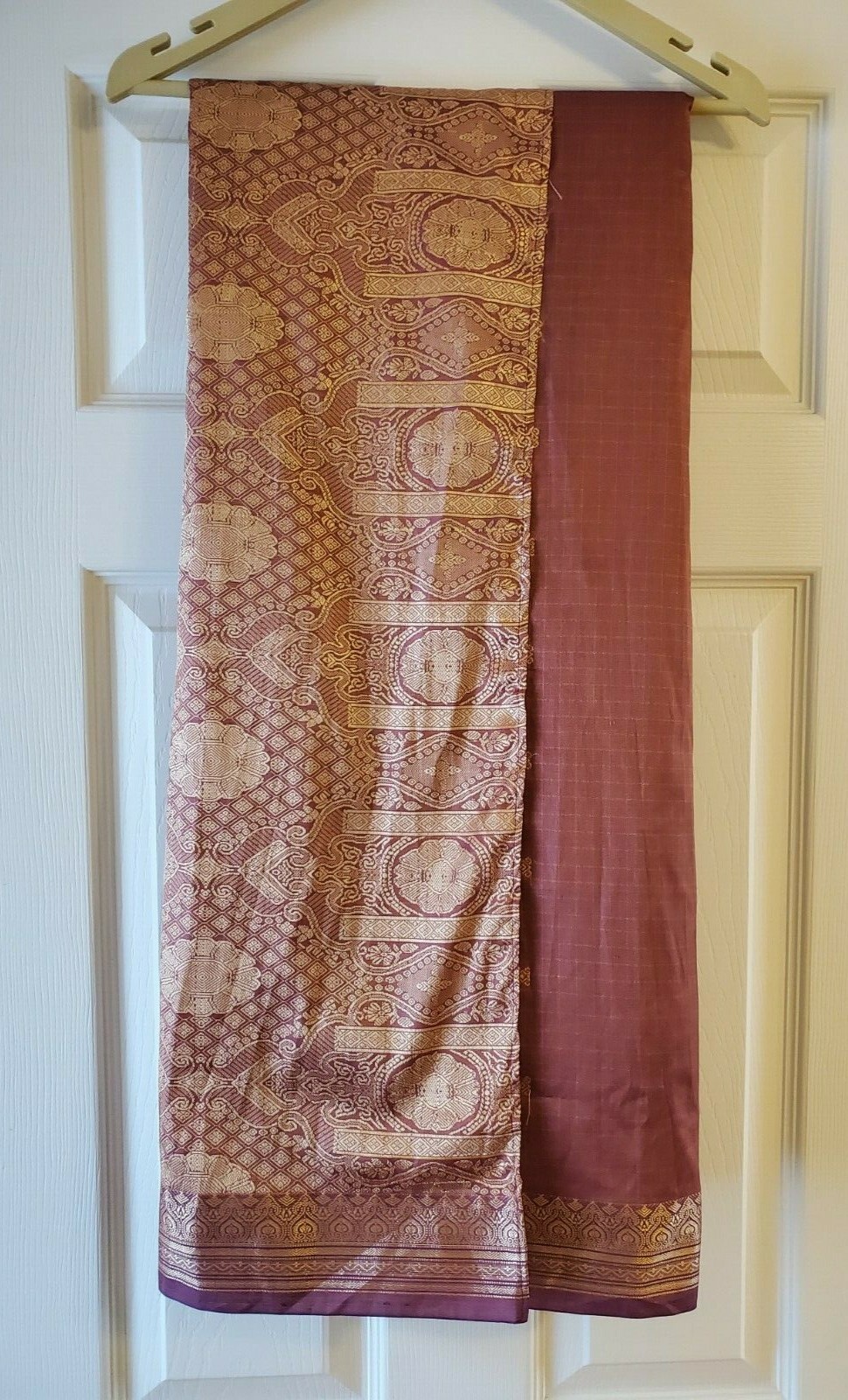 Readymade Adjustable Copper color saree w/ Blouse Tra… Gem