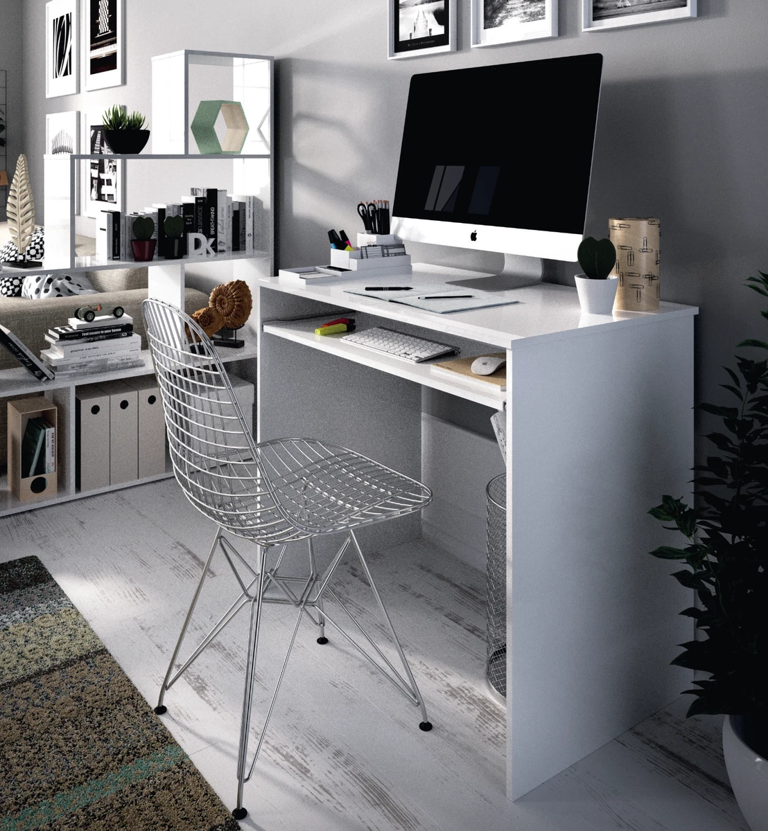 Wellindal computer desk ijoy white deals