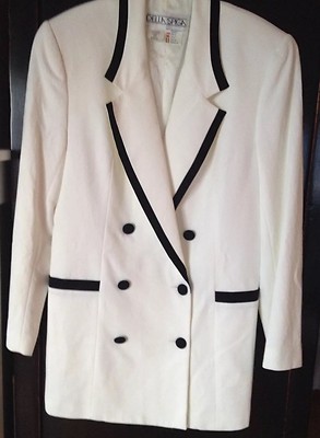 DELLA SPIGA White Tuxedo Jacket Size 10