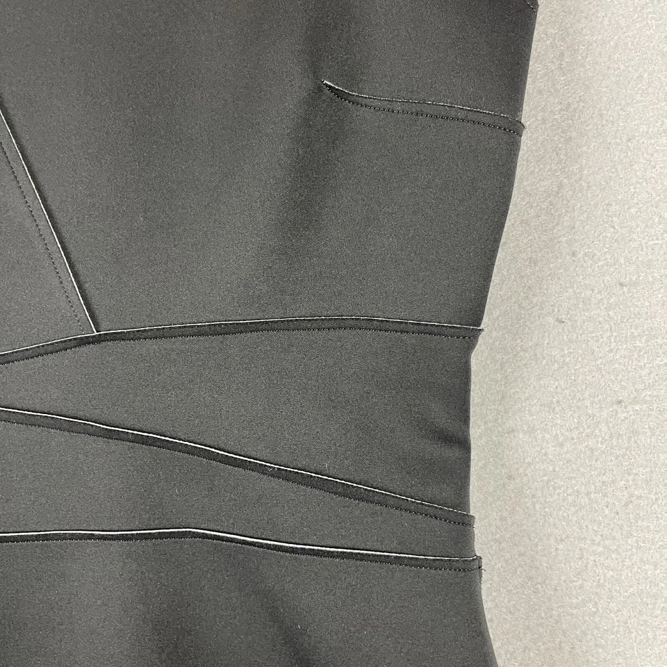 Vestido justo Elie Tahari feminino 12 preto assimétrico negócios minimalista - Imagem 4 de 4