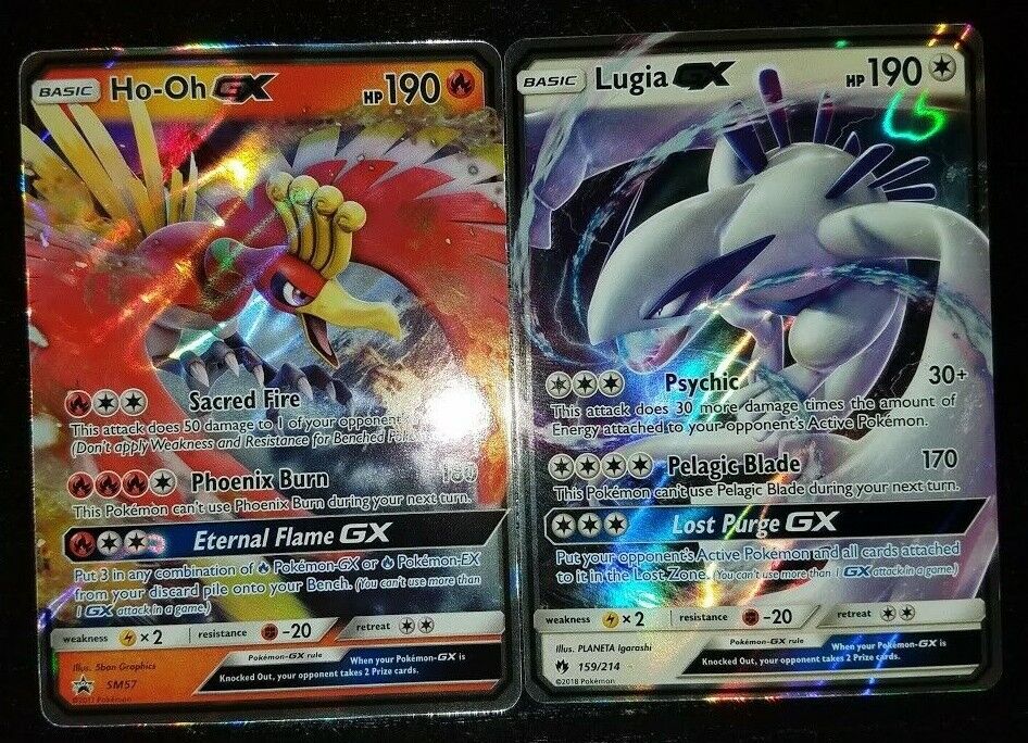 Mavin  HO-OH GX 131/147 Pokemon Holo Burning Shadows and Lugia GX 207/214  Lost Thunder