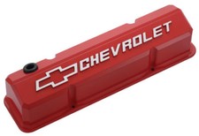Proform 141-931 Die-cast Slant-edge Valve Covers - Red For Small Block Chevy