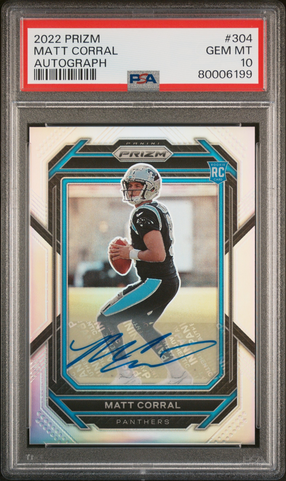 2022 PANINI PRIZM AUTO #304 MATT CORRAL PSA 10