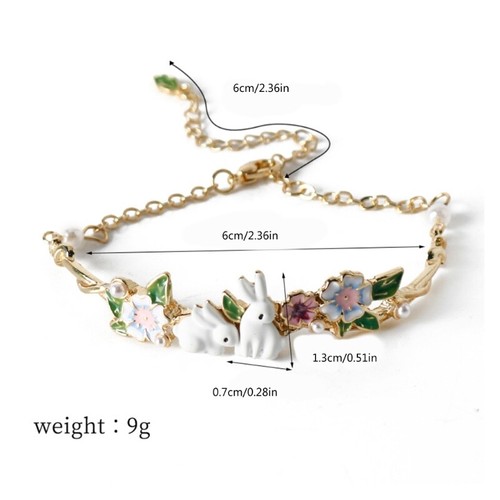 Alloy Rabbits and Flower Hand Chain Versatile Women Accessory for Everyday Style - Picture 8 of 8