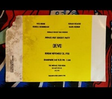 DEVO - PRIVATE CONCERT PARTY AT LIMELIGHT - NOV 20, 1988 - INVITE (SHOW AT RITZ)