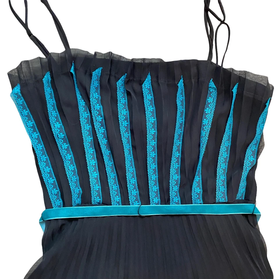 Vestido Betsey Johnson Vintage Midi SM 90s y2k Seda Encaje Negro Sexy Goth Flapper Foto 2 de 4