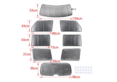 8× Car Window Sunshade Visors Full Set UV Block Cover For Jeep Commander 2006-10 - Picture 2 of 12