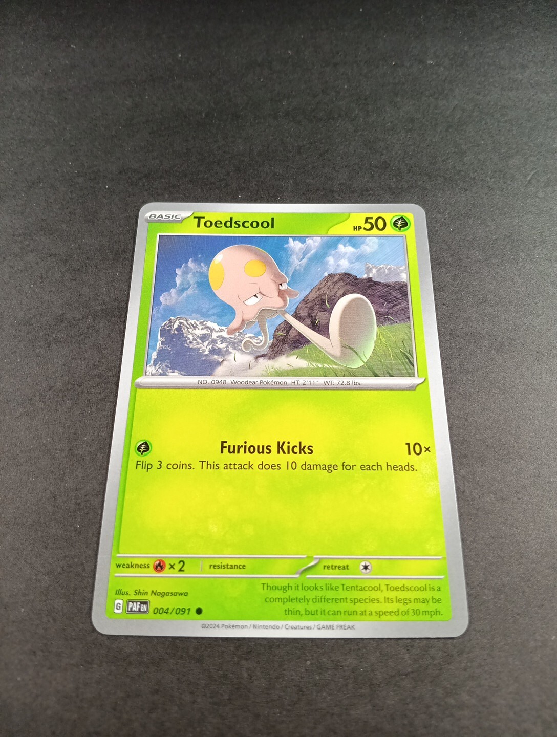 Pokemon Paldean Fates Toedscool Common Card 004/091 NM