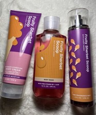 3 PCS-BATH AND BODY WORKS FRUITY SHERBERT SCOOP-BODY WASH, MIST, AND BODY CREAM