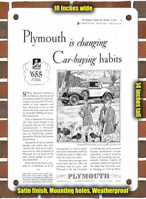 Metal Sign - 1929 Plymouth De Luxe Coupe is Changing Car Buying Habits