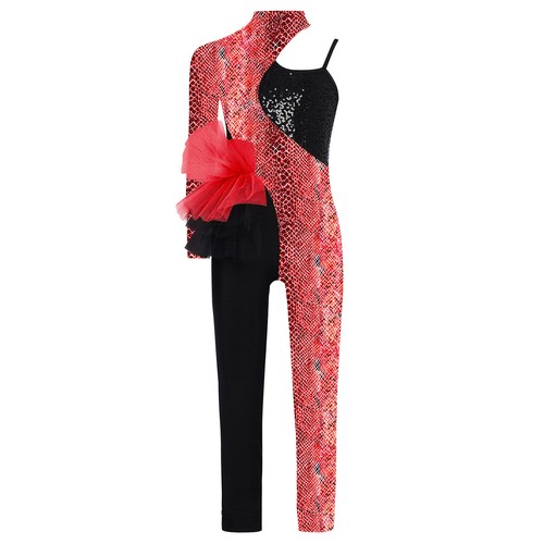 Kids Girls Jumpsuit Rhythmic Bodysuit Workout Rompers Dance Unitard Ballet Show - Picture 19 of 51