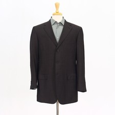 Brioni 44L Brown Sport Coat Blazer Jacket Solid 3B Wool