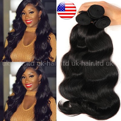 8a Virgin Wavy Weft Brazilian Human Hair Extensions 3 Bundles 300g