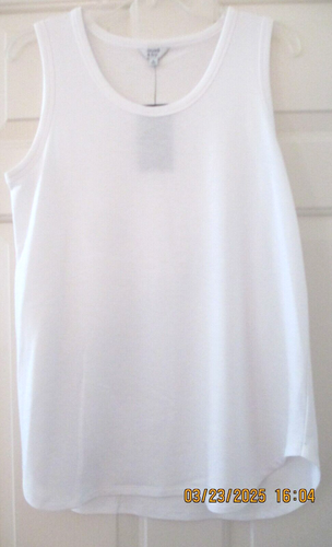 CROWN & IVY Sz M WHITE "BABY TERRY TANK" NEW W/TAG $34.50 SOFT TUNIC TANK