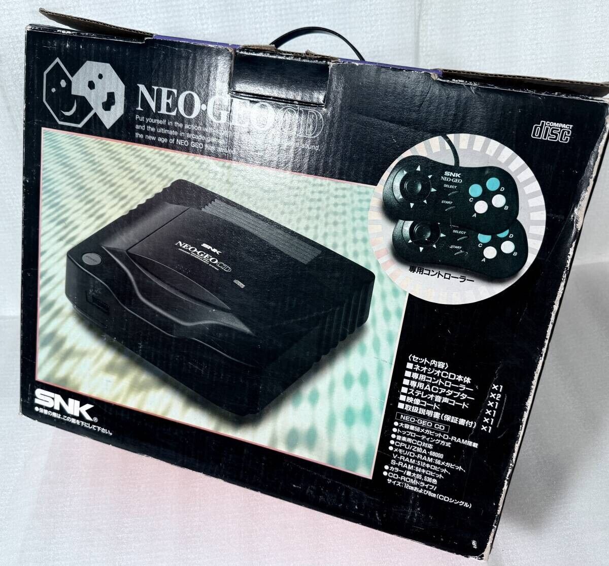 SNK Neo Geo CD Console CD-T01 Black Box and Manual Included SNK Neo Geo CD Console CD-T01 Black Box and Manual Included