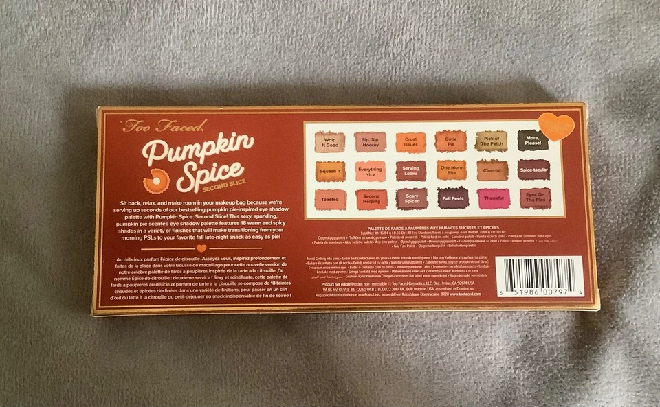 Too Faced -Pumpkin Spice Second Slice Eyeshadow Palette 18 Colours -BNIB - Image 4 of 4
