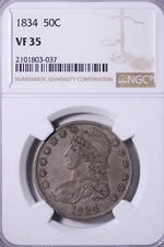 1834 Capped Bust Half Dollar NGC VF35 “Crusty Original" FREE SHIPPING WCHK