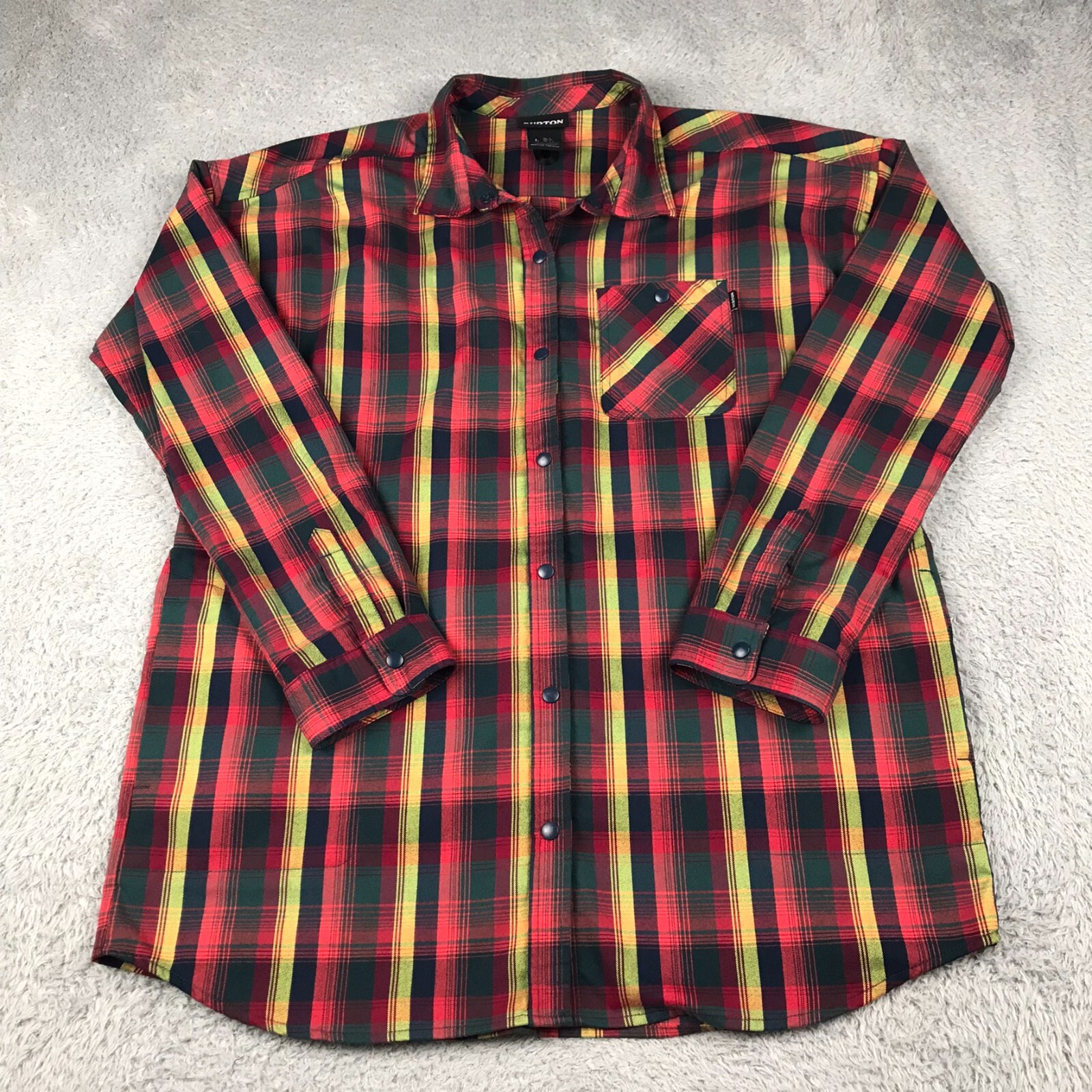 Burton Shirt Womens L Colorful Plaid Stretch Grace Performan