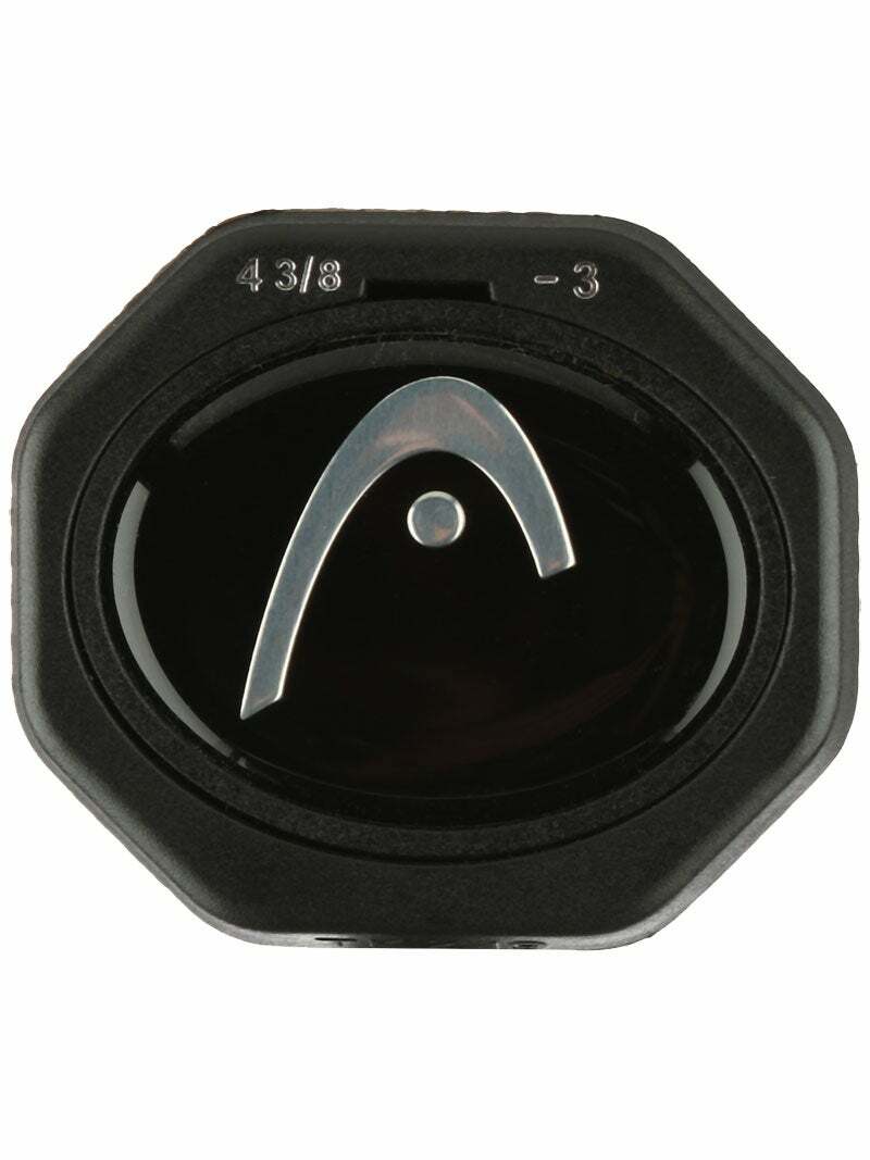 HEAD BLACK/CHROME (NON-WEIGHTED) TENNIS RACQUET BUTTCAP+STAP