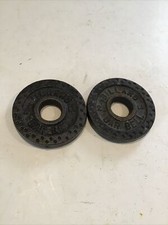 Lot of 2 Billard 2.5lb Weight Plates 1  Standard Cast Iron Blank Side 5lb Total