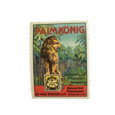 PALM KING Advertising Stamp Finest Plant Margarine Dr Max Boemer & Co Advertising Letter