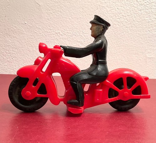 Vintage HUBLEY USA KIDDIE SPIELZEUG 5" P D Motorrad mit schwarzer Uniform Polizist