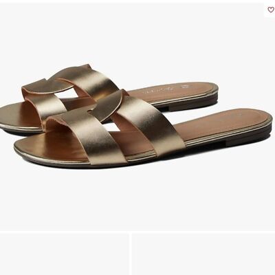 CL By Laundry - Womens' Anita Gold Leather Sandal - Size 8 M