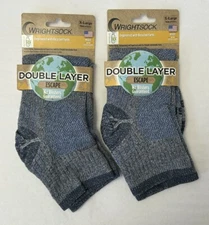 New Wrightsock Double Layer Quarter Escape 2-PAIR Men 12-14 Size XL  (W12)