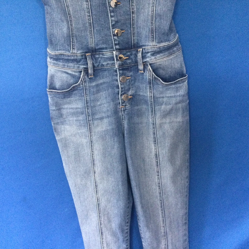 Mono Guess Sexy Pequeño 26" Cintura Elastizada Gene Indigon Denim Envío Rápido a EE. UU. Foto 3 de 4