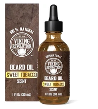 Viking Revolution *Sweet Tobacco* Beard Oil for Men - All Natural, CR4