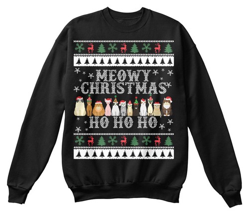 Comfortable Ugly Confortable Ho Christmas Cat Swea Sweat shirt Meowy qTwqZr